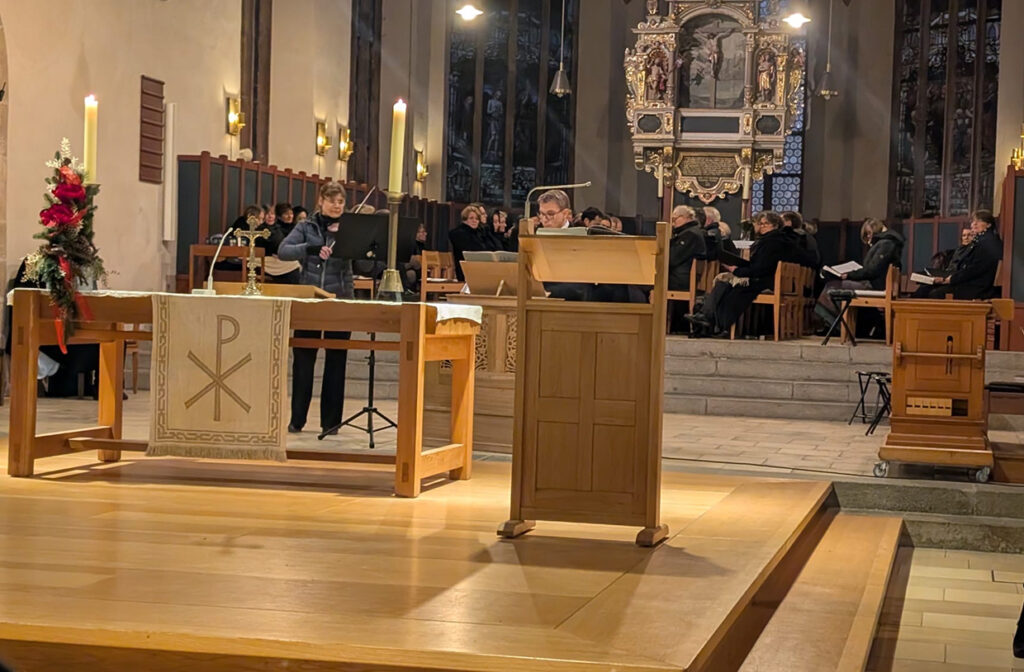 Michael und Antje Goede im Trauergottesdienst